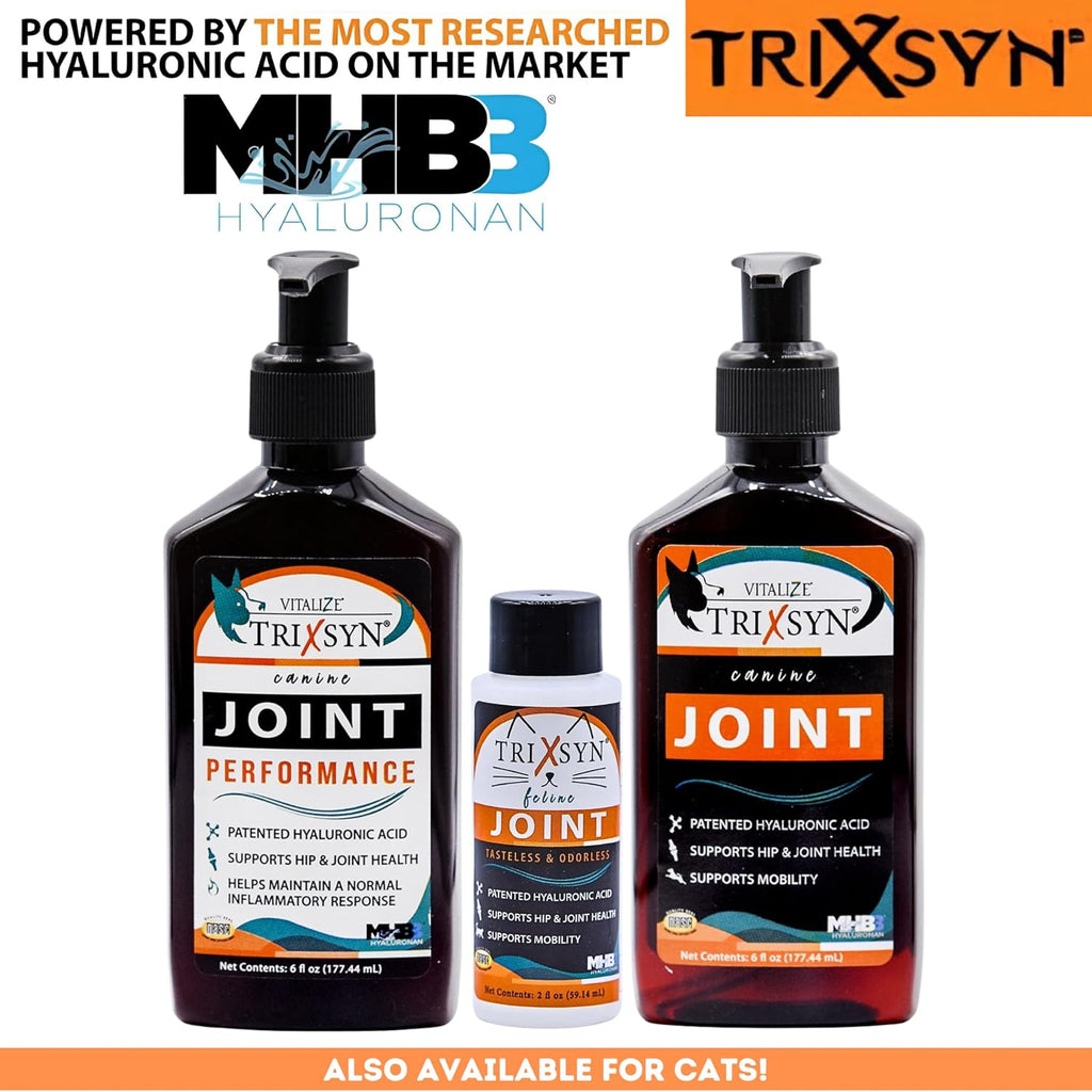TRIXSYN Canine - Suplemento Líquido para Articulaciones de Perro con Ácido Hialurónico - Fórmula Patentada MHB3 - 2 Botellas de 177 ml