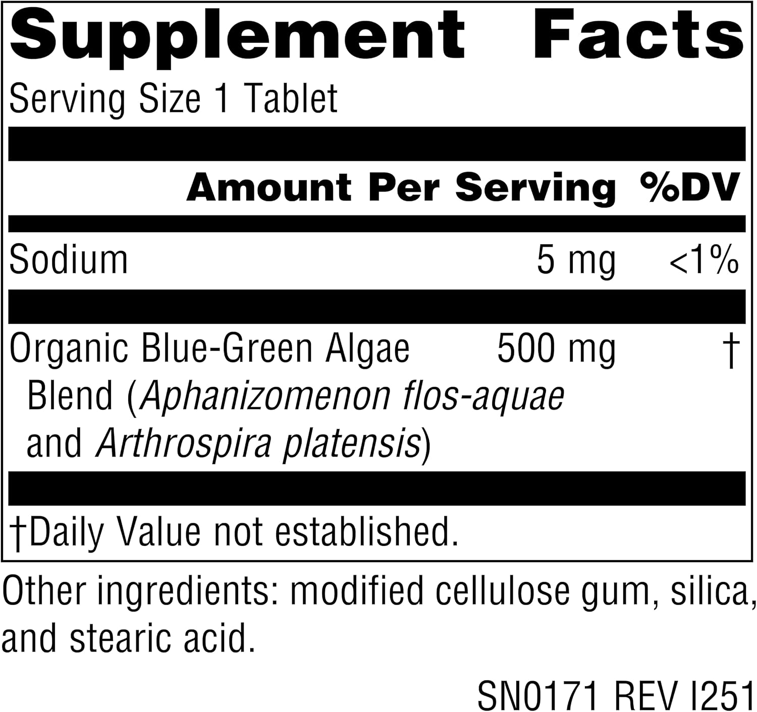 Source Naturals Klamath Lake Blue-Green Algae - 500 mg - 50 Tablets