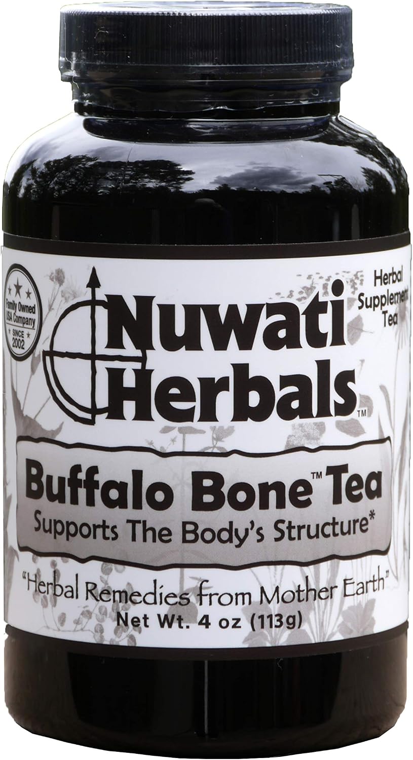 Nuwati Herbals - Té de Hierbas Buffalo Bone - Apoya la Estructura del Cuerpo - para Huesos, Cabello y Piel, Té a Granel, 113 g