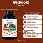 Healthfare Graviola Soursop Extracto 5000mg | Annona Muricata | 200 Cápsulas Veganas