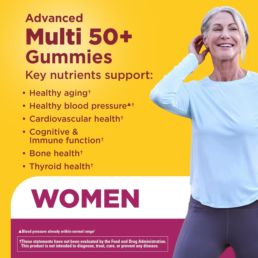 Nature Made Advanced Multivitamin Gummies 50+ para Mujeres, 84 gominolas (28 días)