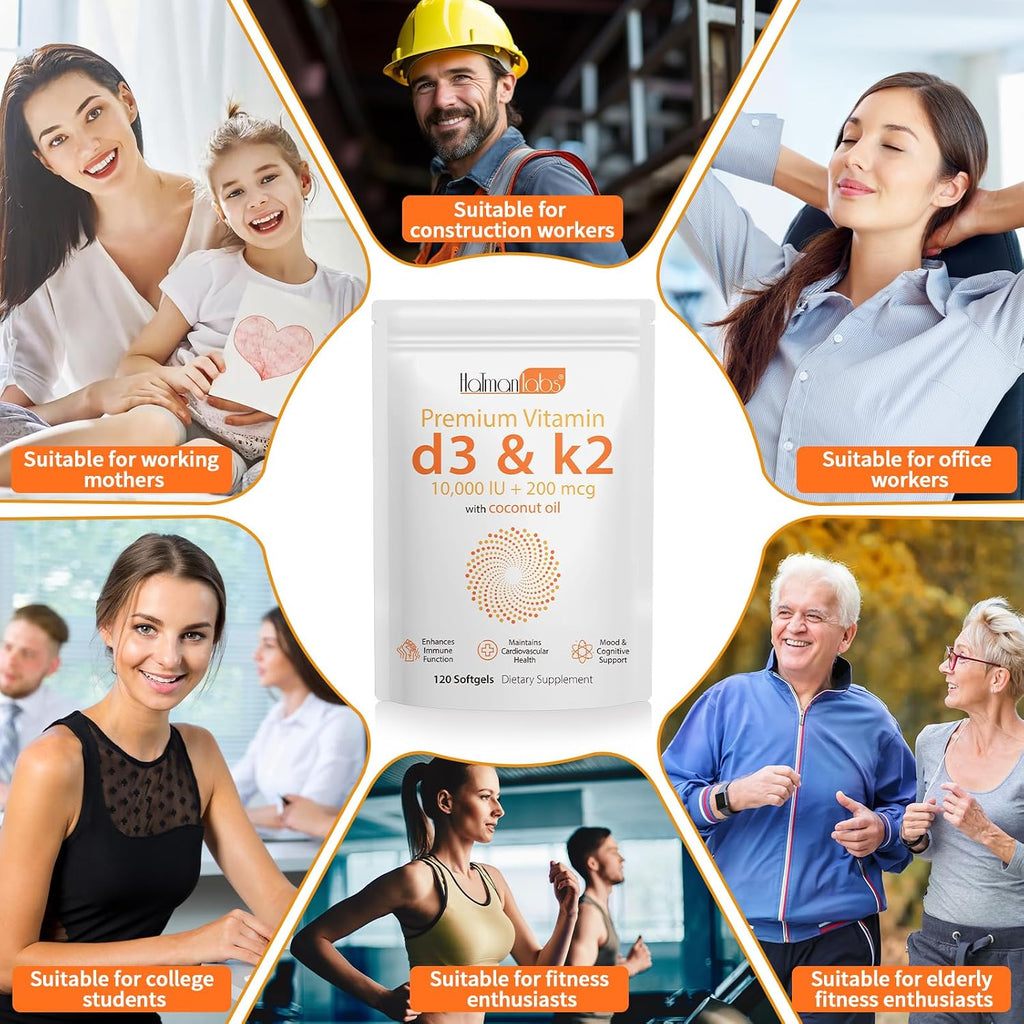 Newseel Vitamina D3 y K2 con Aceite de Coco – 120 Cápsulas Blandas