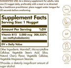 Solgar Methylcobalamin (Vitamina B12) 5000 mcg, 60 Nuggets - Sabor Cereza - Apoya el Metabolismo Energético - Forma Activa - No GMO, Vegano, Sin Gluten