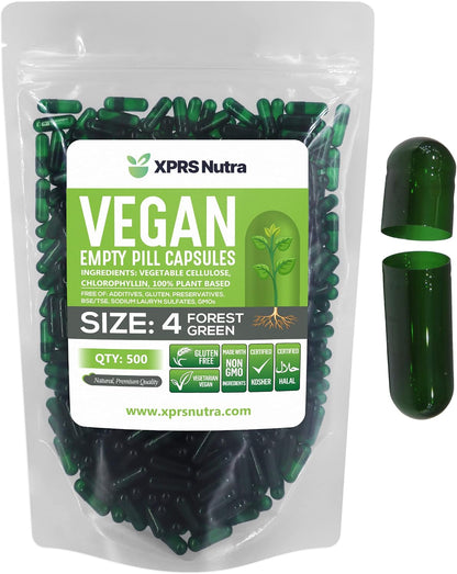 Cápsulas Vacías Veganas Tamaño 4 - 500 – Material vegano de alta calidad: HPMC de celulosa vegetal, sin aditivos – Image 1