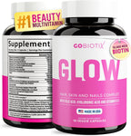 GOBIOTIX GLOW - Vitaminas para Cabello, Piel y Uñas - 180 Cápsulas