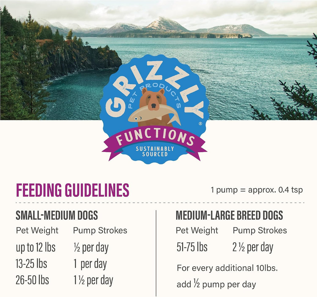 Grizzly Aceite de Krill Antártico Salvaje - Suplemento Antioxidante Natural para Perros, 236 ml