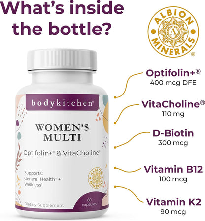 Body Kitchen Women’s Multivitamin with – Sistema inmunitario: La vitamina C, el zinc y el selenio contribuyen al – Image 2