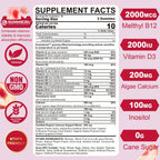 Multivitamínico en Gominolas Sin Azúcar para Mujeres con Calcio, D3 K2, Inositol, Folato, Biotina, Hierro - 2 Paquetes