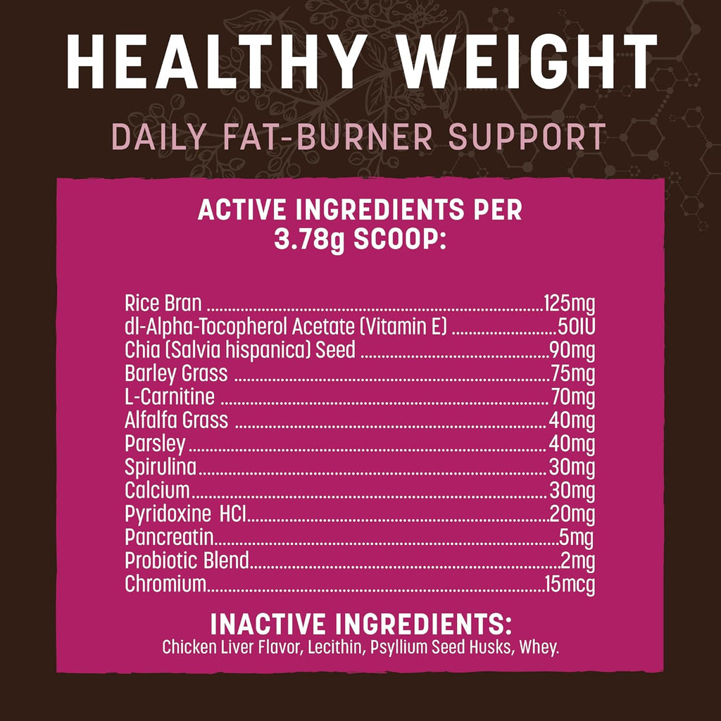 Earth Animal Apothecary Powder Supplement - Healthy Weight Nutritional Powder para Perros y Gatos - 226 g