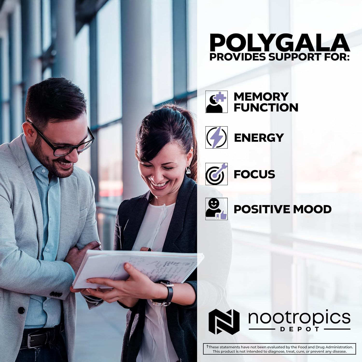 Nootropics Depot Cápsulas de Polygala tenuifolia | 100mg | 90 Cápsulas | Extracto 20:1 | Yuan Zhi