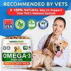 BARK&SPARK Omega 3 para Perros y Gatos - 180 Golosinas de Aceite de Salmón