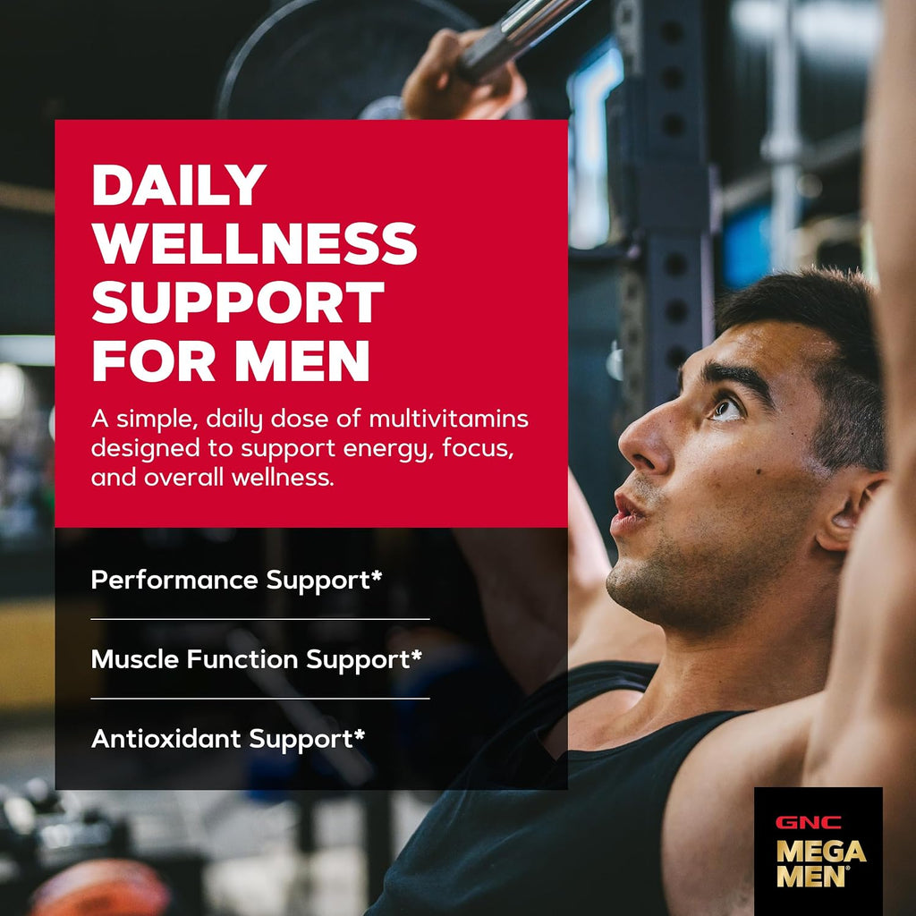 GNC Mega Men Sport Multivitamínico para Hombres, 180 Comprimidos
