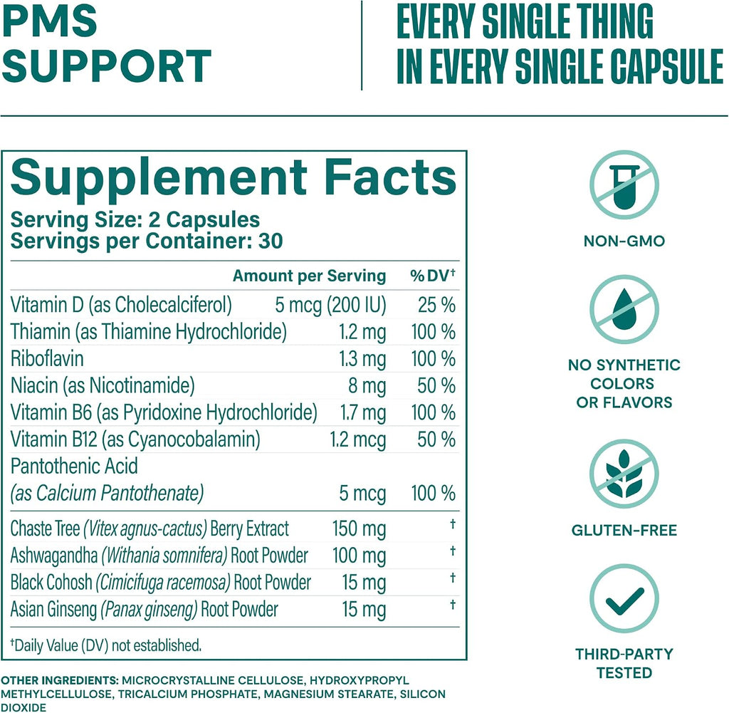 Habit PMS Support – Suplemento para el Síndrome Premenstrual (60 Cápsulas)
