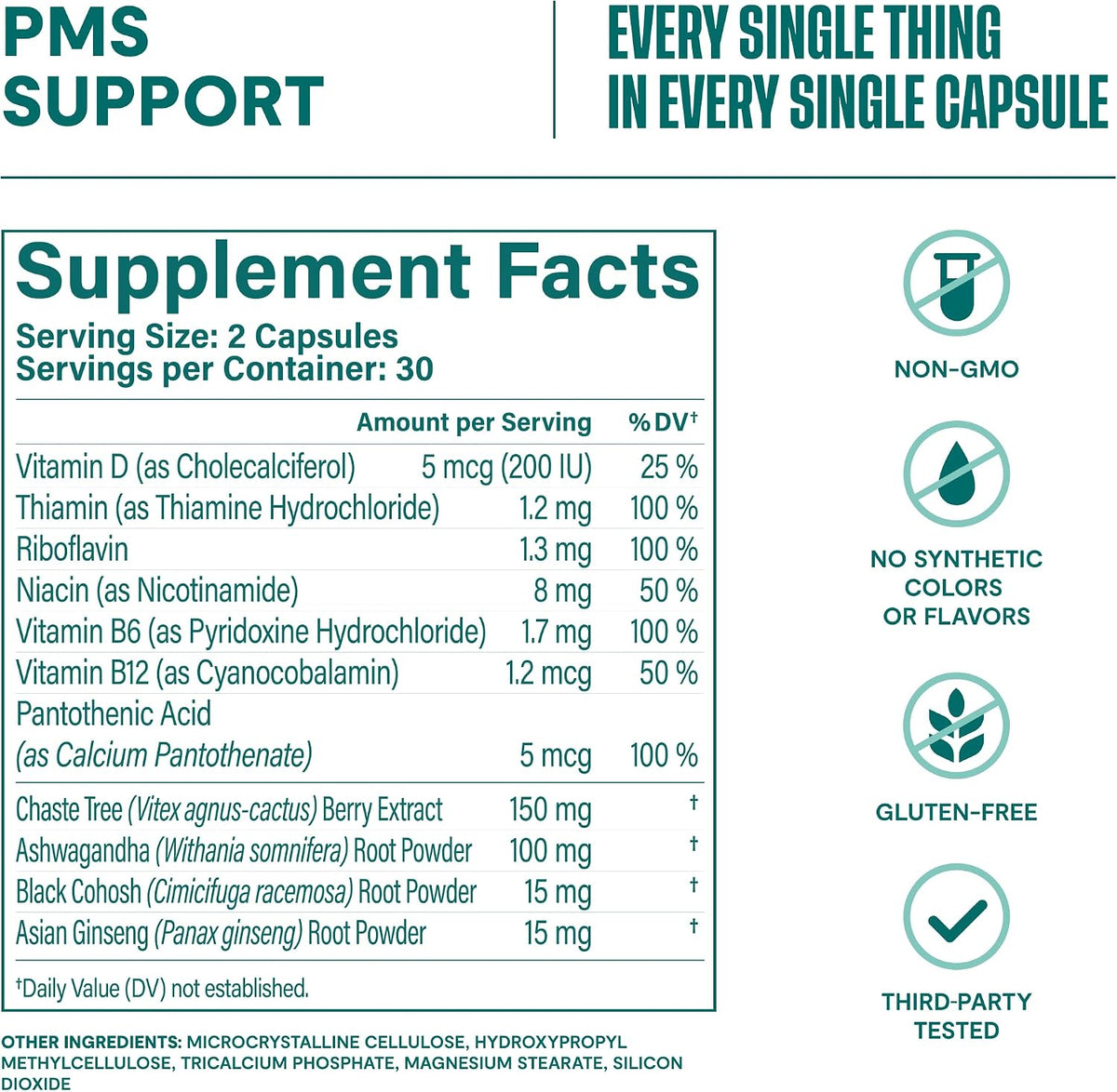 Habit PMS Support – Suplemento para el – Chasteberry (sauzgatillo) : utilizado tradicionalmente para apoyar el – Image 8