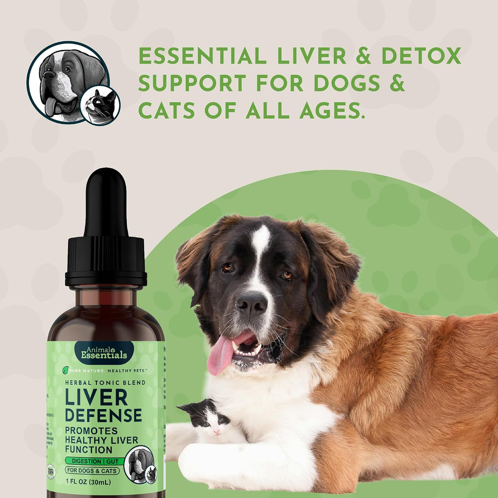 Liver Defense for Dogs and Cats - Liquid Liver Supplement with Milk Thistle and Dandelion - 60 ml