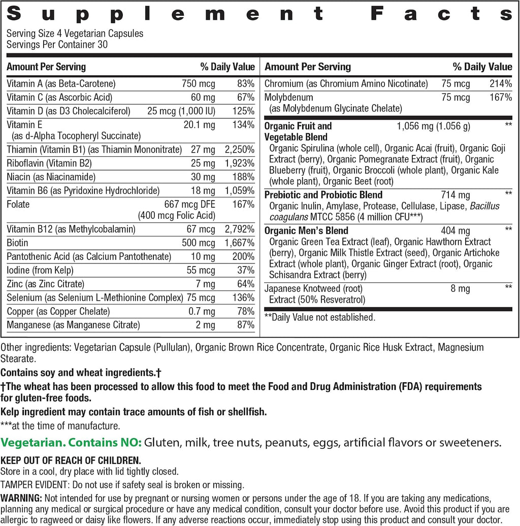 Rainbow Light Multivitamínico para Hombres | 120 Cápsulas