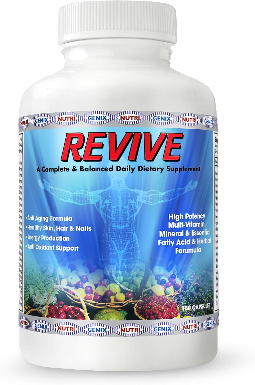 NUTRIGENIX Revive Multivitamínico | Apoyo Inmunitario | Omega 3.6.9 | Antioxidantes | CoQ10 | 150 Cápsulas