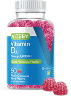 Viteey Gomitas de Vitamina D3 2000 UI (50 mcg) para Adultos y Adolescentes - 120 gomitas