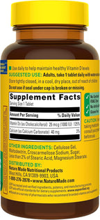Nature Made Vitamina D3 1000 UI (25 mcg) - 100 Comprimidos