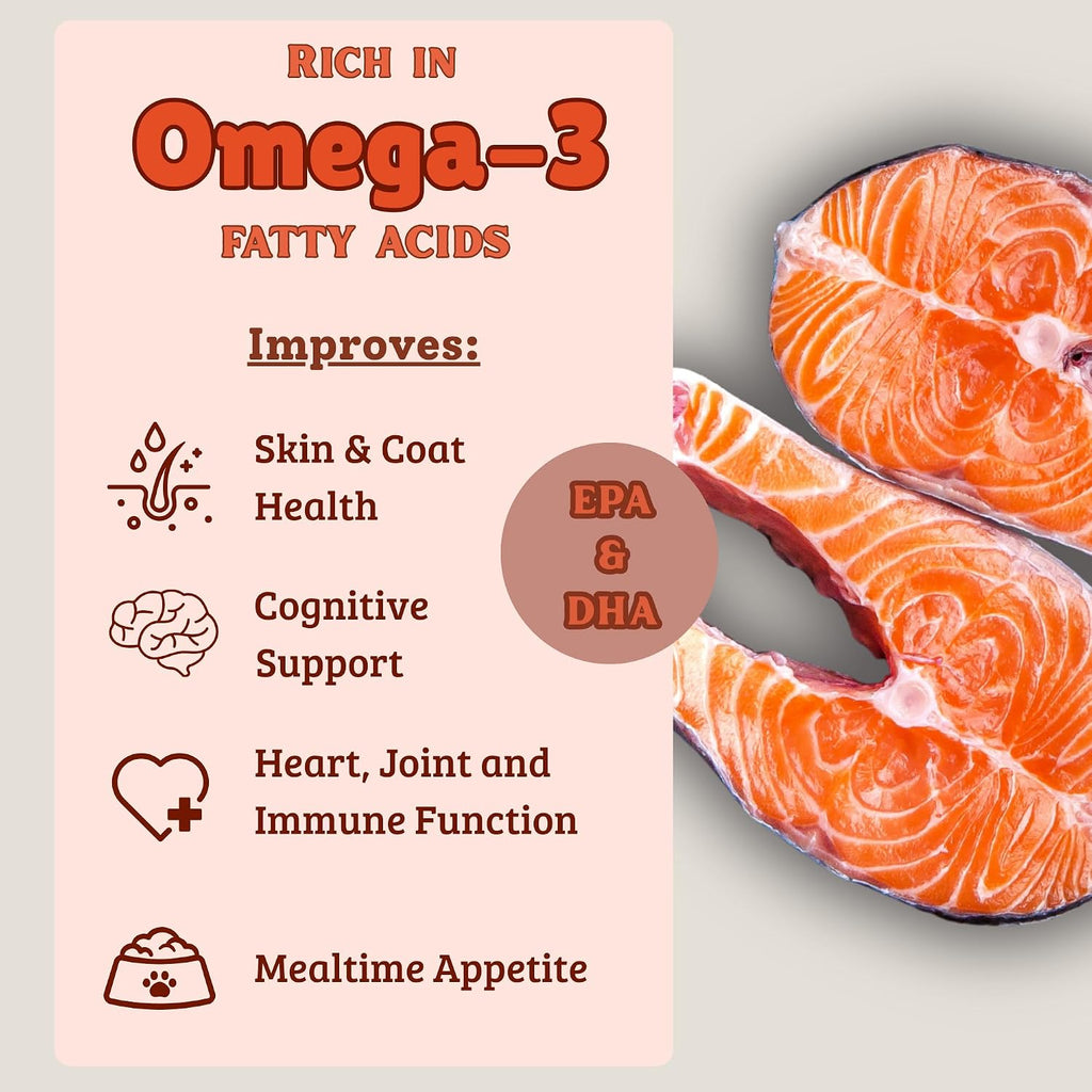 Aceite de Salmón para Perros y Gatos - Suplemento Líquido con Omega-3 EPA y DHA (237 ml)