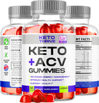 3 Pack - Keto Thrive ACV Gummies, Gominolas de Vinagre de Manzana 1050mg, 60 Gomitas por Botella