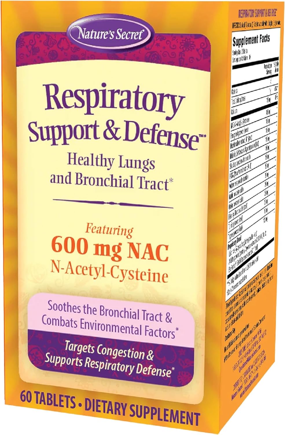 Nature's Secret Apoyo Respiratorio & Defensa - 60 Comprimidos