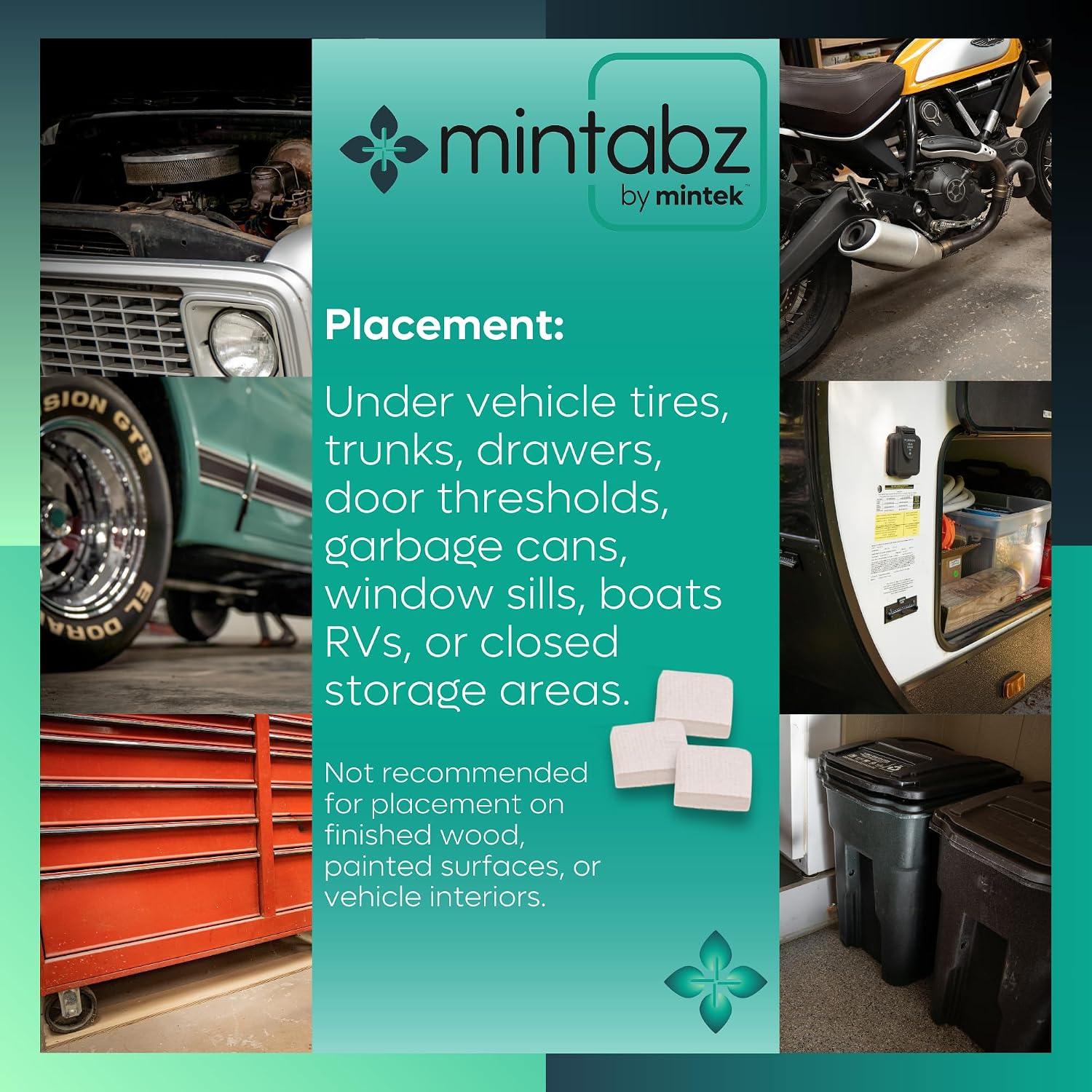 Mintek Mintabz: 24 Cubos Repelentes Naturales de Roedores con Aceite de Menta