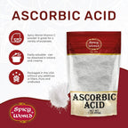 Spicy World Ácido Ascórbico 1 Libra - Polvo de Vitamina C Pura - 100% Puro, Grado Alimenticio, Grado USP