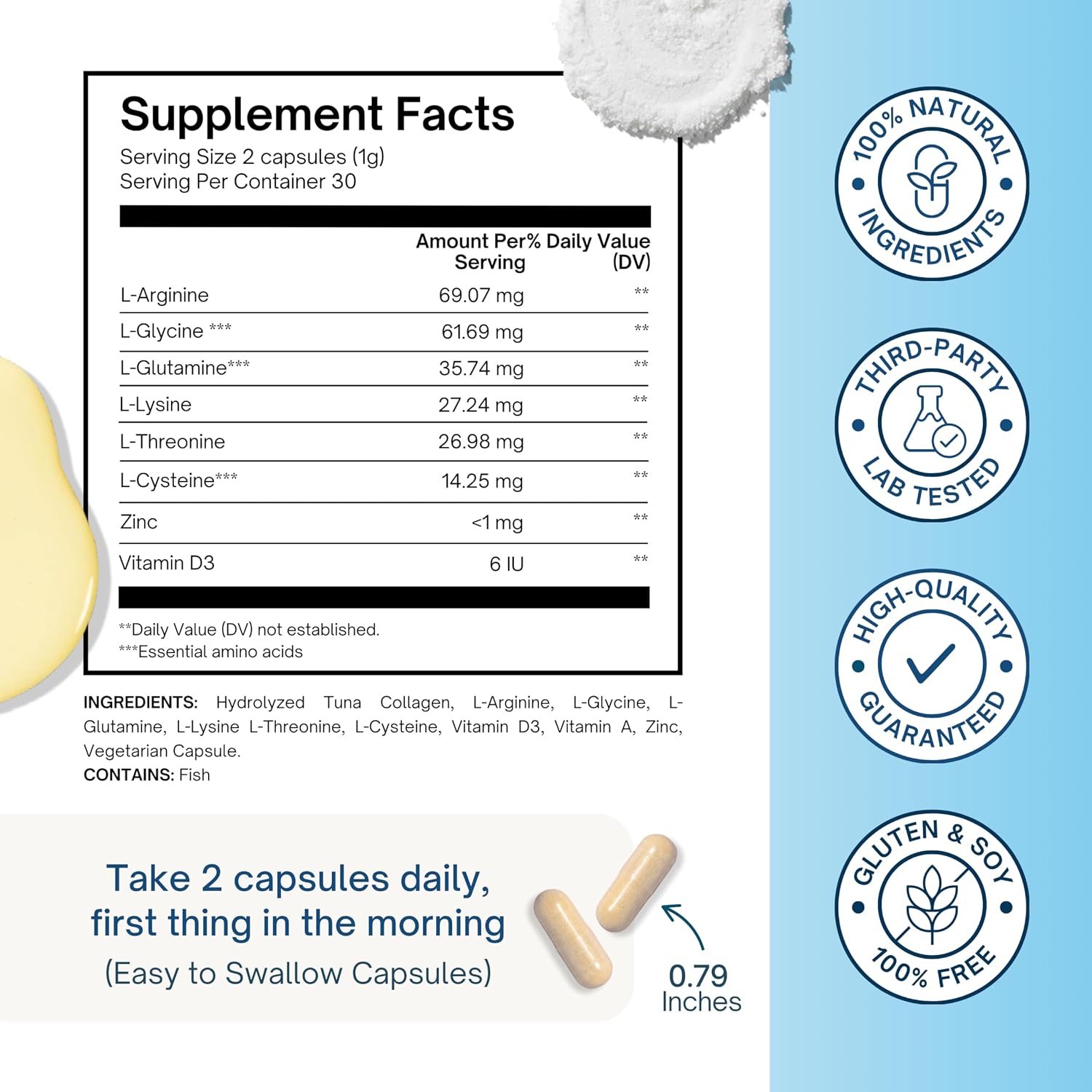 ALTAGAMMA 8 en 1 Suplemento de Apoyo Inmunológico con L-Lisina, Vitamina D y Zinc, 60 Cápsulas