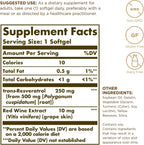 Solgar Resveratrol 250 mg con Extracto de Vino Tinto - 30 Cápsulas Blandas - Antioxidante
