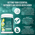 Vitauthority Vita Greens Superfood Powder - Multivitamínico Diario con Probióticos y Prebióticos