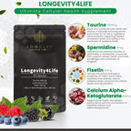 Longevity4Life – Suplemento Celular con Fisetina, Taurina, AKG y Espermidina