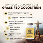 Ancestral Supplements Suplemento de Calostro Bovino Grass Fed, 3000 mg, 180 Cápsulas