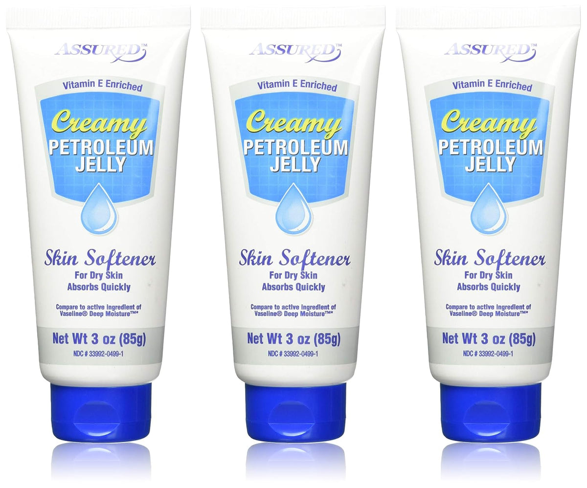 Creamy Petroleum Jelly Hand Cream for Dry, Rough Skin, 3 oz each (3 pack), Absorbs Quickly, Multi Pack, Softly Scented – Image 1
