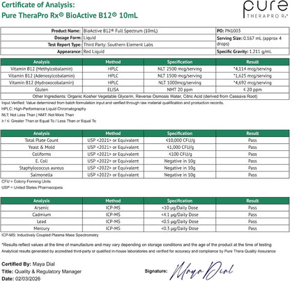 Pure Therapro Rx Vitamina B12 Sublingual - – El funcionamiento normal del sistema inmunitario. – Image 9