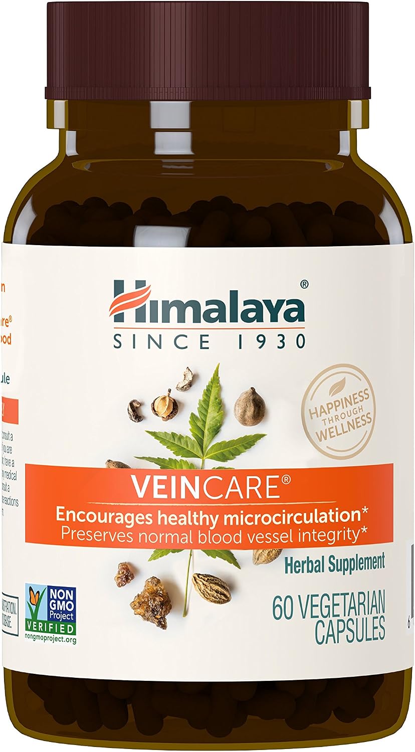 Himalaya VeinCare - Suplemento de apoyo venoso con hierbas ayurvédicas, 60 cápsulas