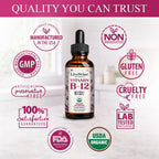 Live Wise Naturals Gotas de Vitamina B12 para Niños - 5mcg por 2 gotas - Vegano, Sin Gluten, No GMO