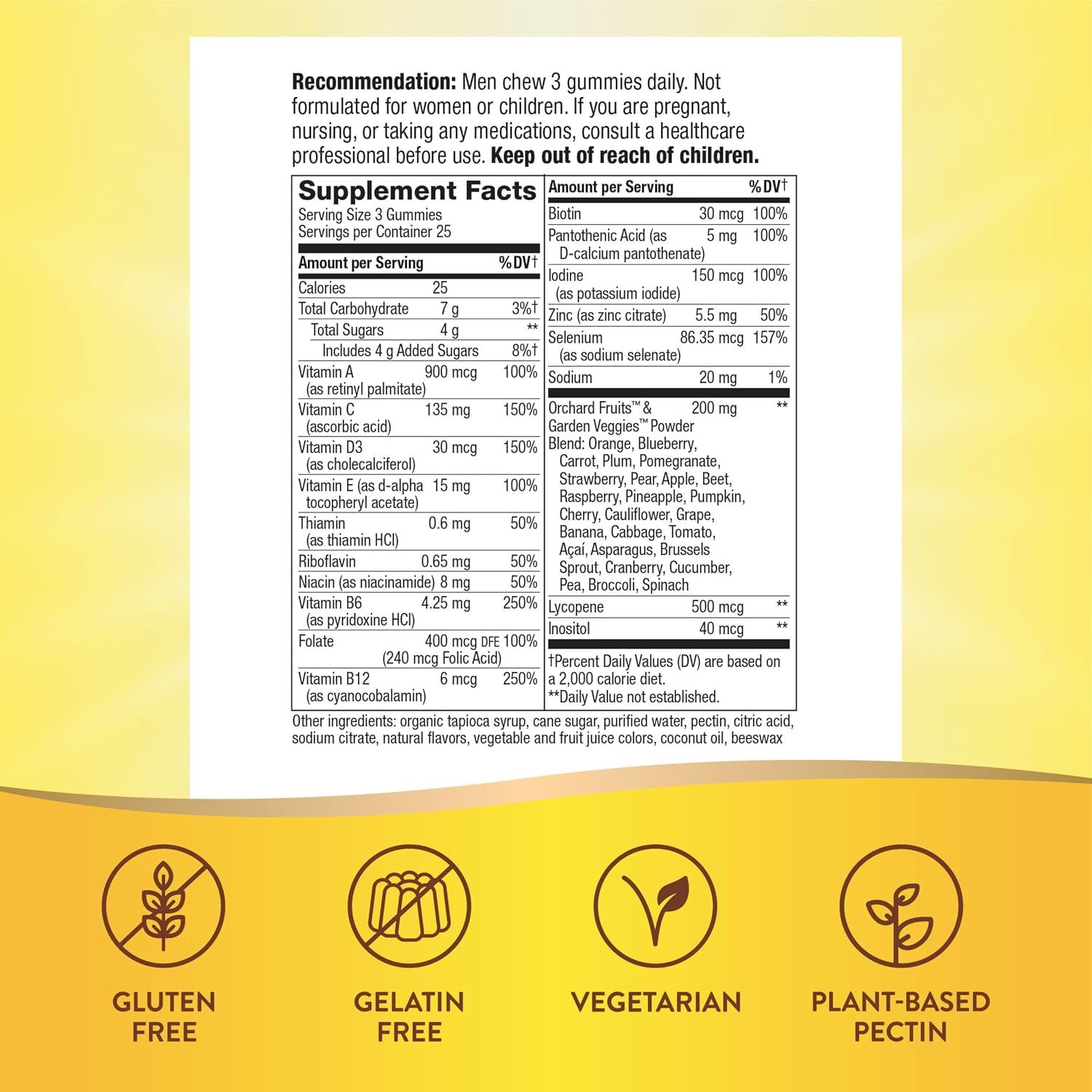 Nature's Way Alive! Multivitamínico prémium en gomitas para hombres - Complejo B - 75 Gomitas