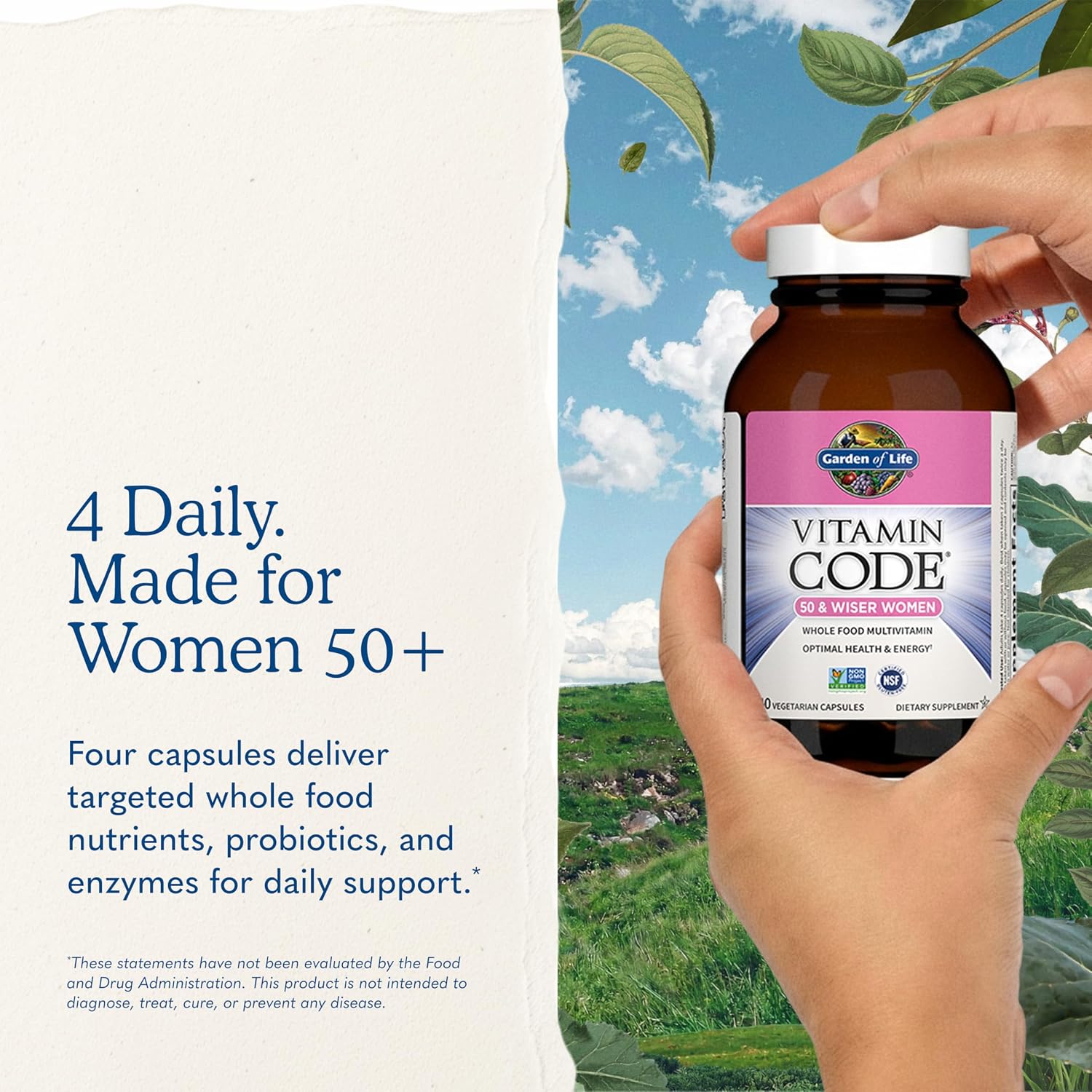 Garden of Life Vitamin Code Mujeres 50 & Wiser Multivitamínico - 240 Cápsulas