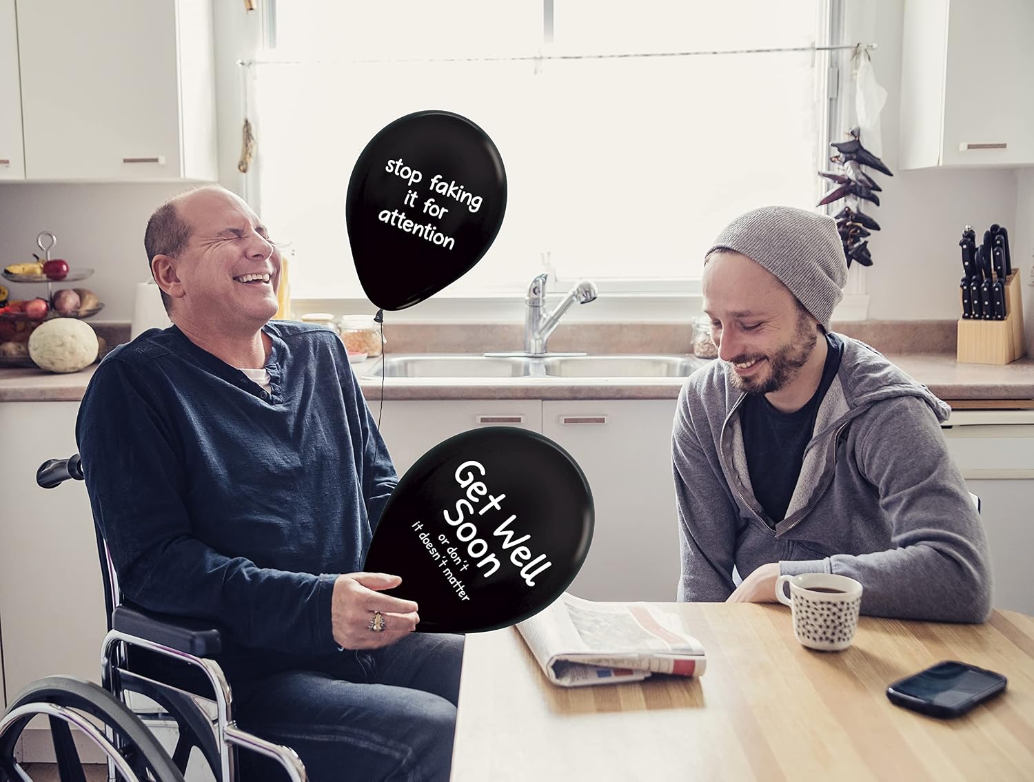 ROFLmart Sickloons Globos Divertidos Get Well Soon - Negro