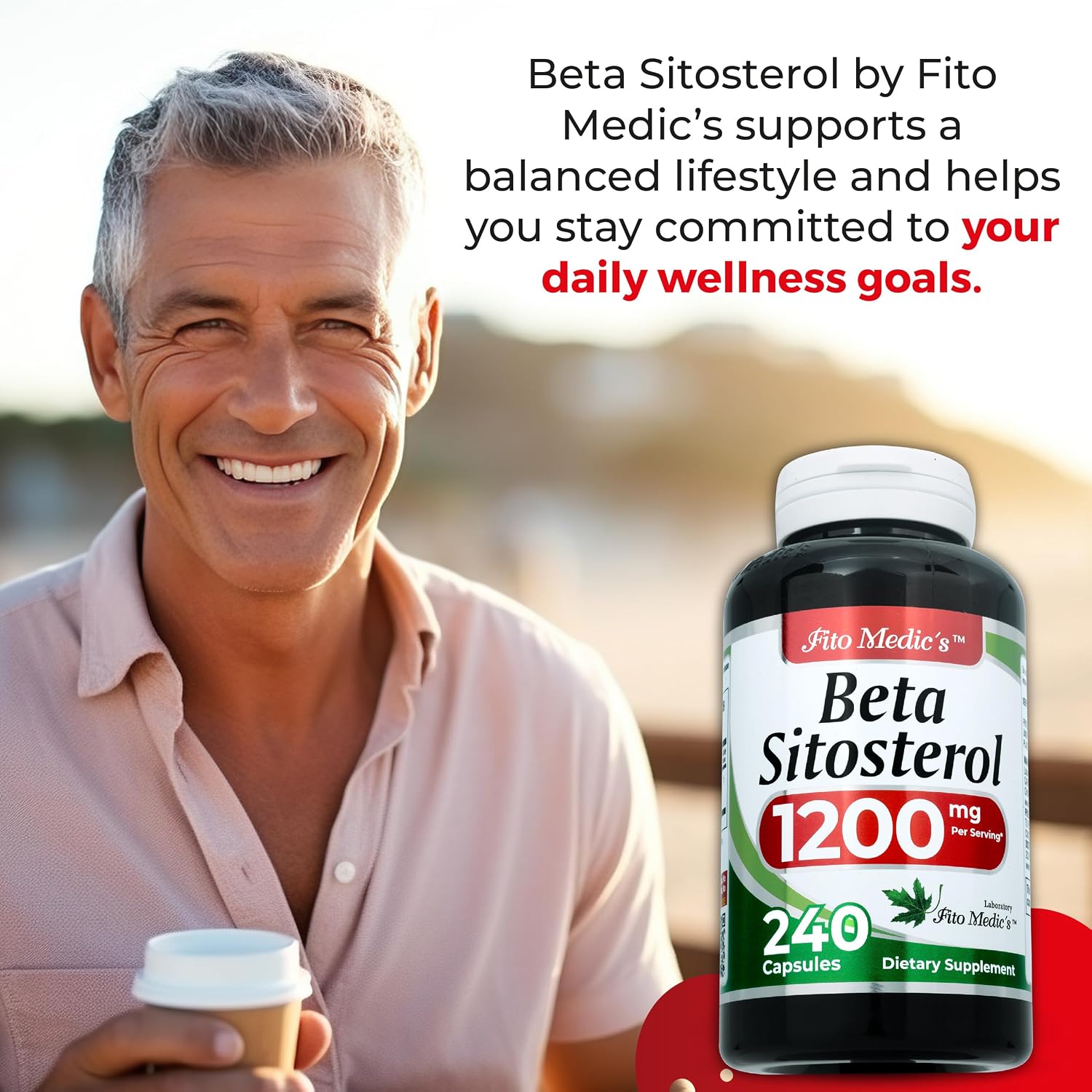 FITO MEDIC'S Lab Beta-sitosterol 1200 mg | 240 Cápsulas | Esteroles Vegetales