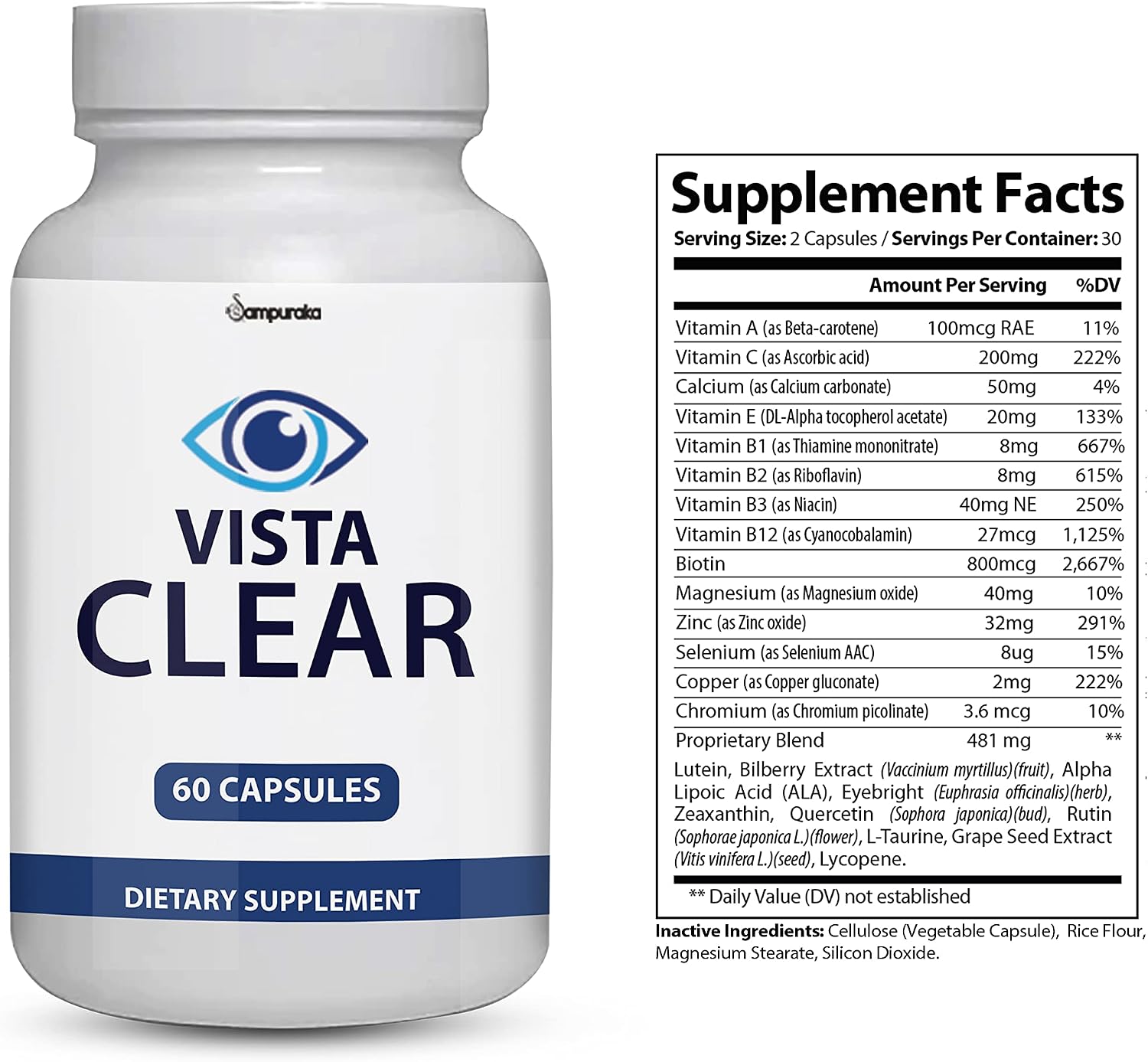 Vista Clear Advance New Formula - Suplemento para la Visión - 1 Pack (30 Días)