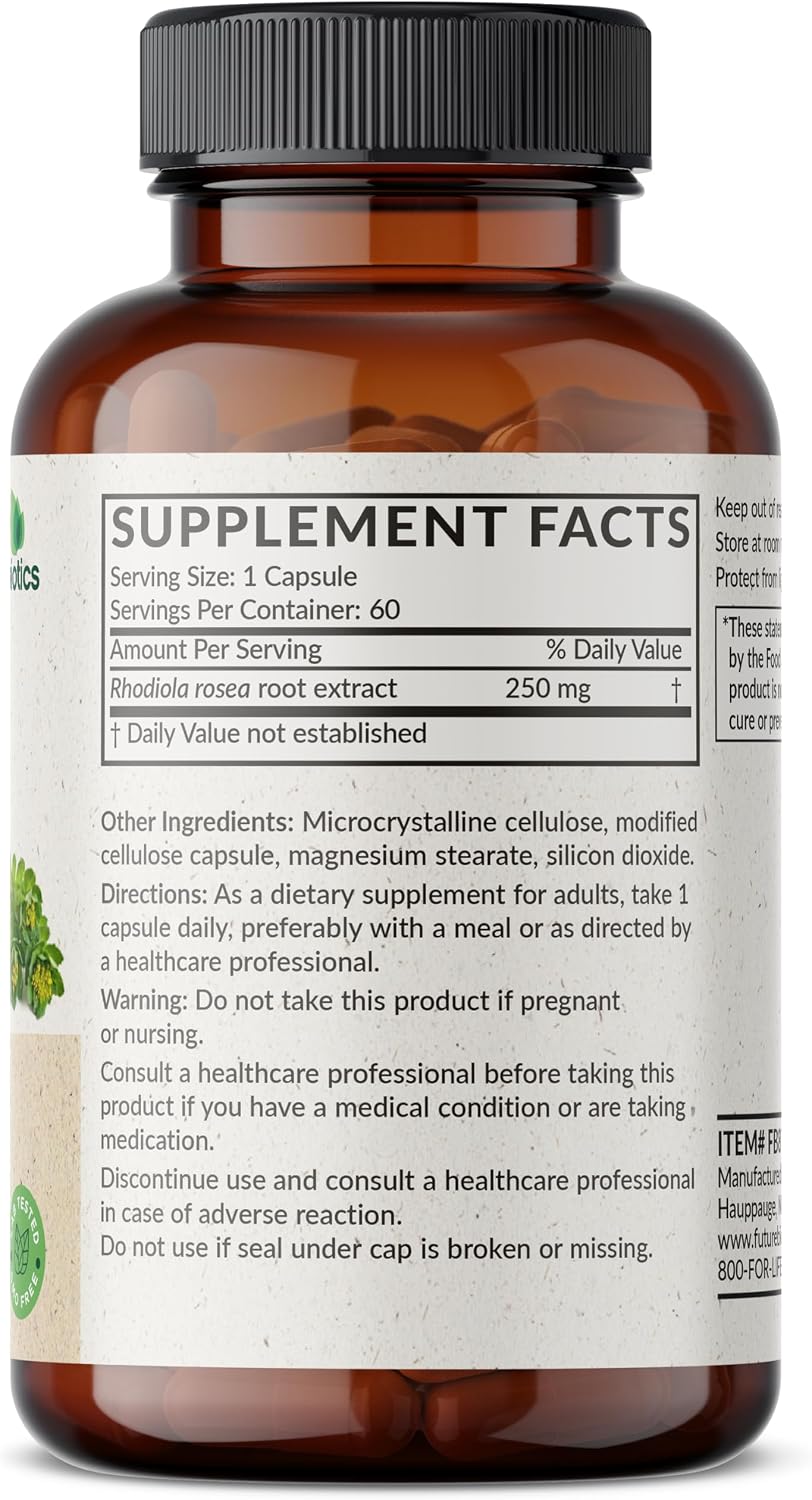 Futurebiotics Rhodiola Rosea Cápsulas Vegetarianas, 60 unidades