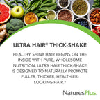NaturesPlus Ultra Hair Thick Shake - Batido de Proteínas para el Cabello - Sabor Vainilla Francesa - 454 g