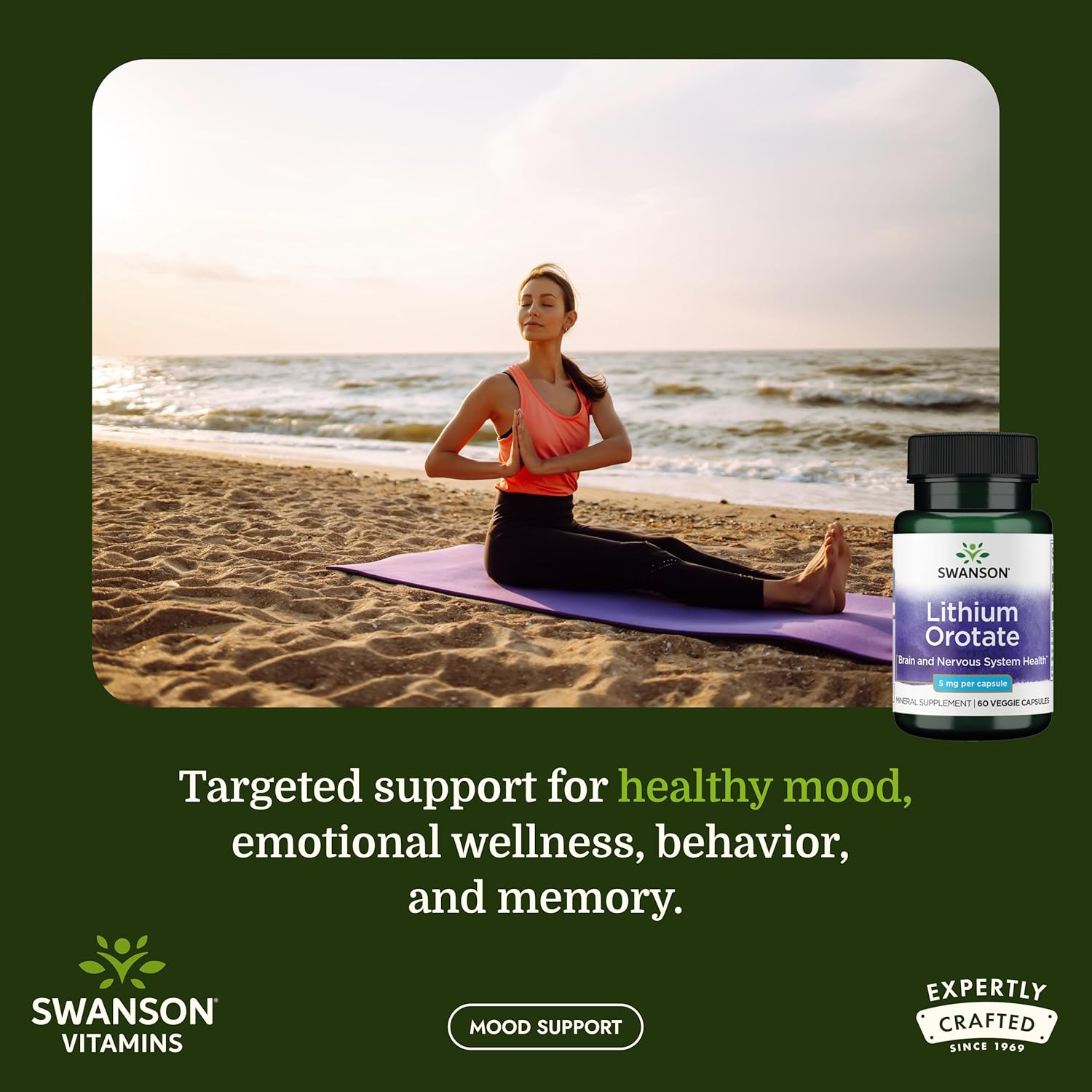 Swanson Lithium Orotate 5 mg (60 Cápsulas Veganas)