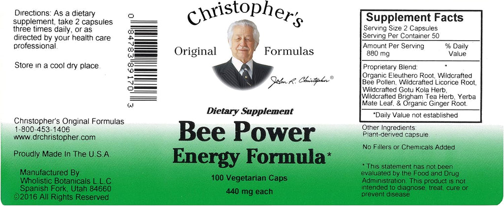 Dr. Christopher's Bee Power Energy (100 Cápsulas)