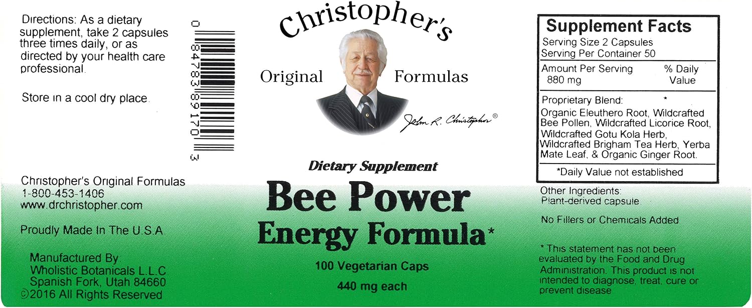 Dr. Christopher's Bee Power Energy (100 Cápsulas)