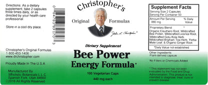 Dr. Christopher's Bee Power Energy (100 Cápsulas) – Image 4
