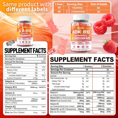 Methylated Multivitamin con Vitamina D3 K2, B12, A, C, Zinc - Gominolas Sin Azúcar Veganas