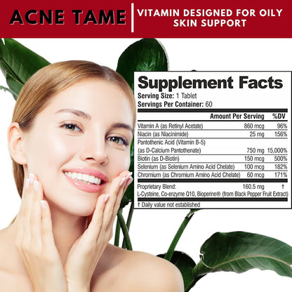 Acnetame 2 Pack - Complemento para piel – Ácido pantoténico (B5): contribuye al metabolismo energético normal y a – Image 2